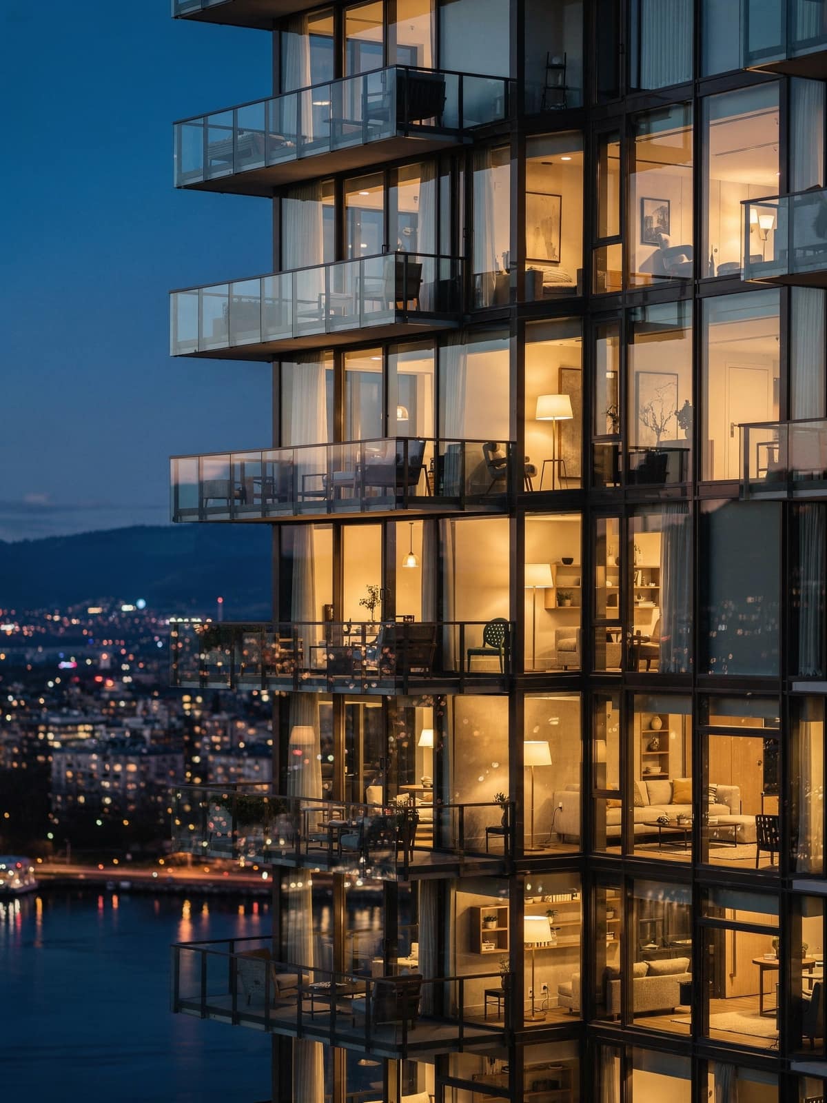 Vancouver towers at blue hour